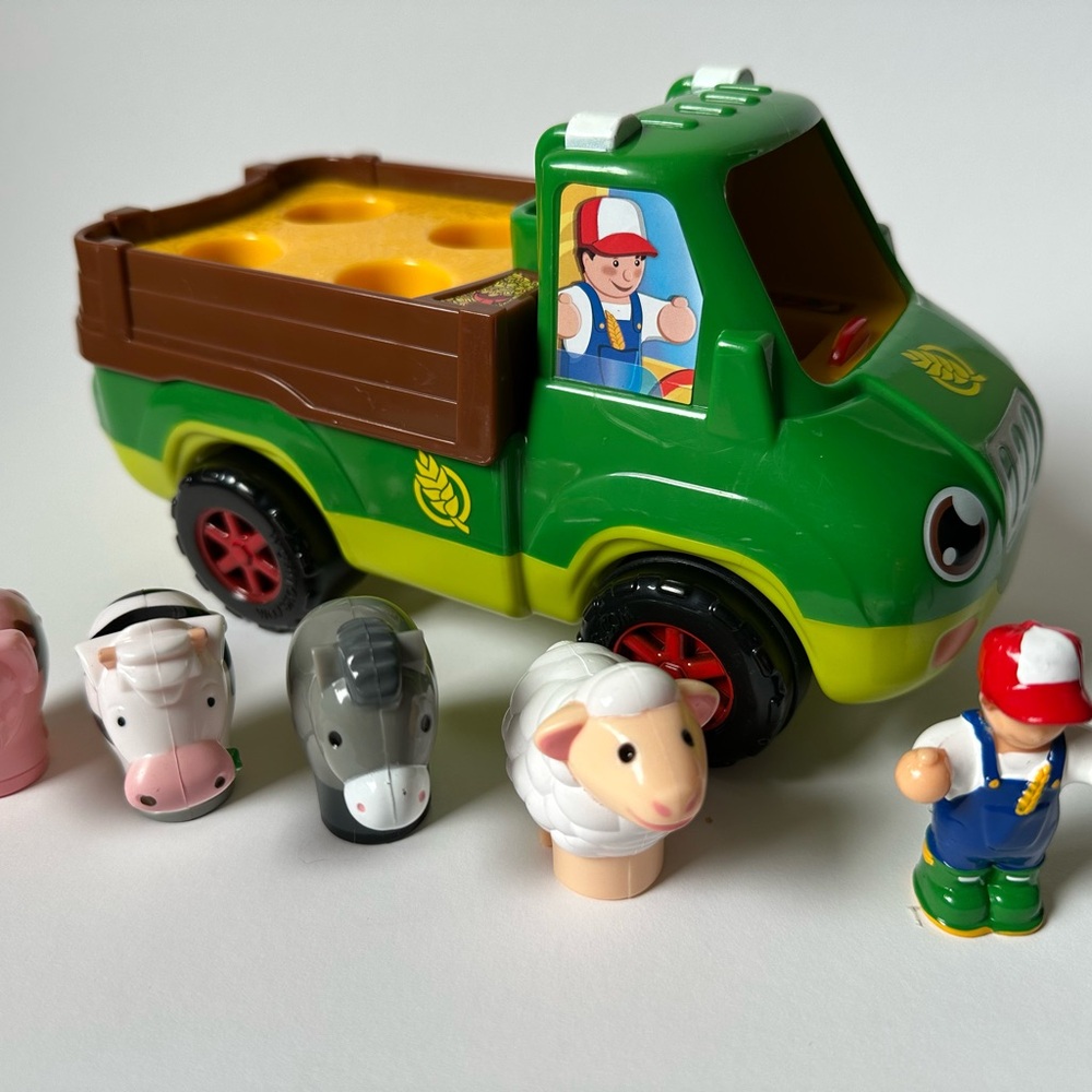 Green Farm Truck Toy Set with Animals